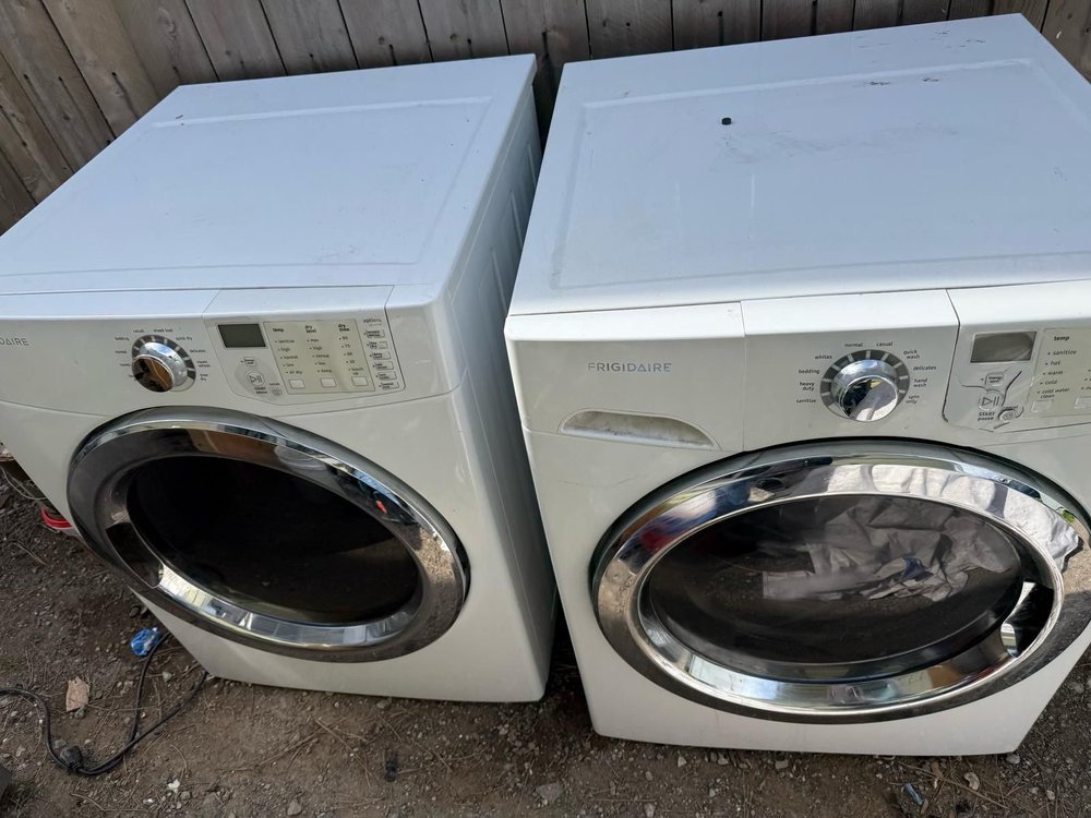 Washer and dryer setup prepared for dryer vent cleaning in Alameda County