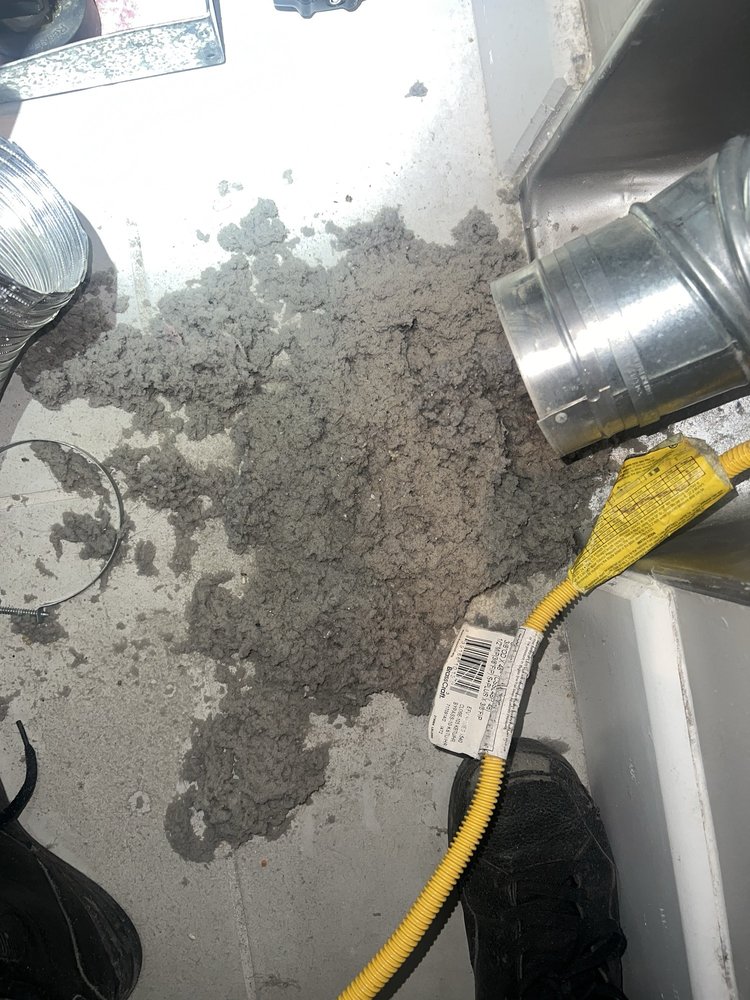 Dryer vent tube cleared of lint after cleaning in Alameda County