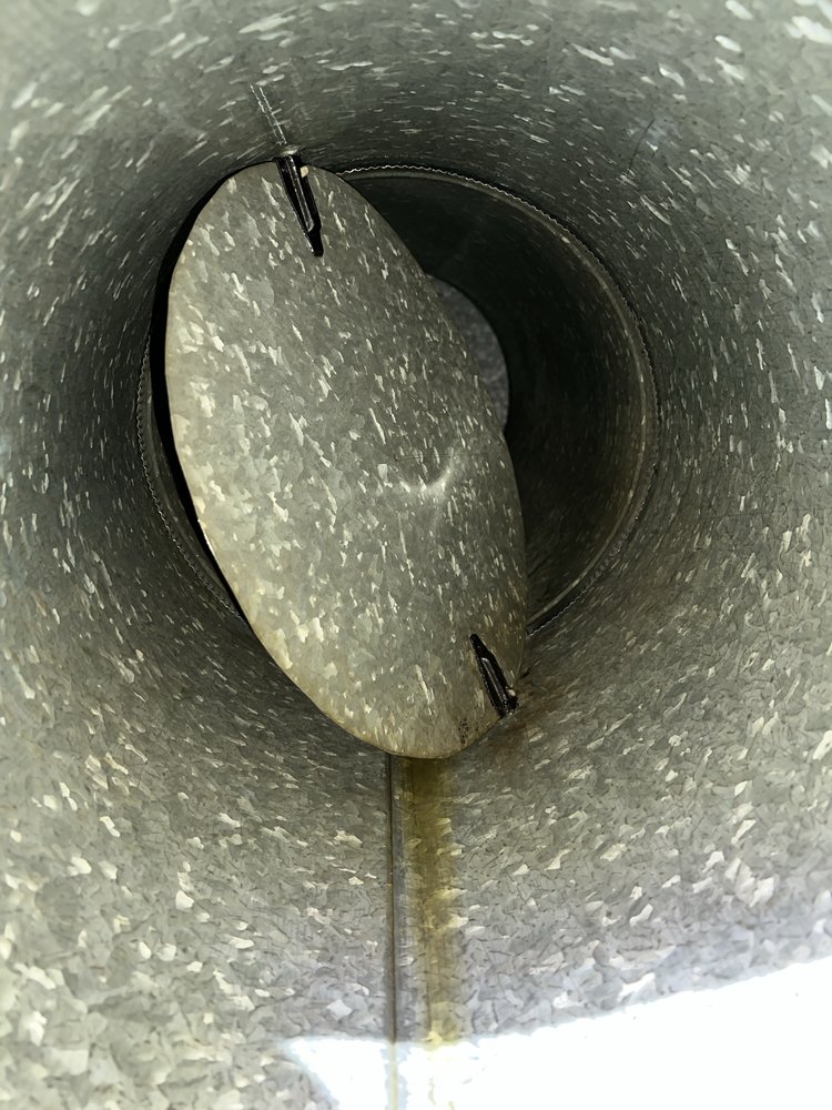 Pristine clean dryer vent tube after professional cleaning in Oakland, CA